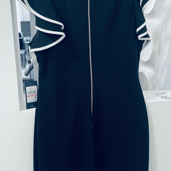 Elegant Black and White Ruffle Dress - Picture 4 of 8